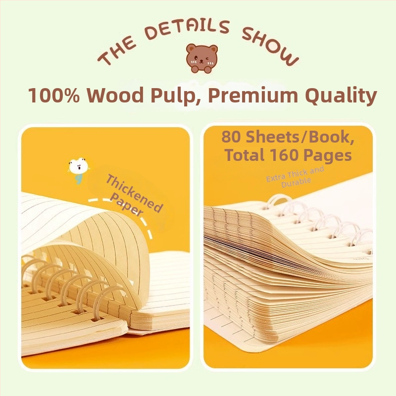 Βιβλίο εγγραφών με σπειροδεμένο δέσιμο, χαρτί από ξύλο πολτού, 50–100 σελίδες, στυλ επιχειρηματικού γραφείου