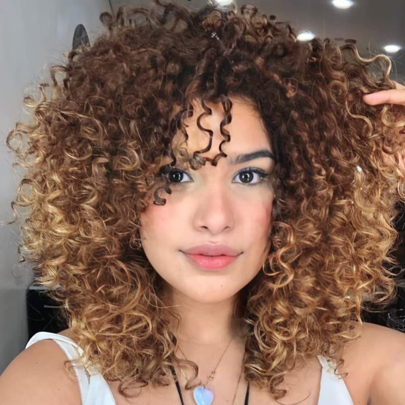 Kratka Afro kovrčava perika s čistim bangs, vlakna otporna na toplinu, model ws642m, brend Janie, stil Ruili, nije pogodno za bojanje