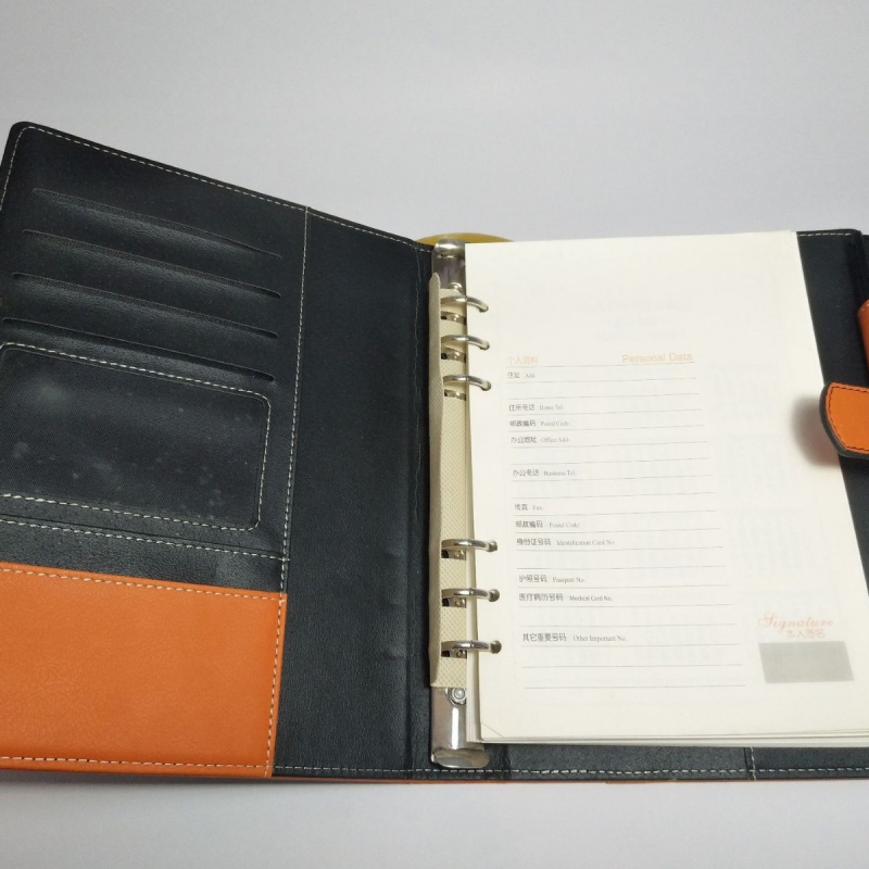 PU kožna bilježnica s labavim vezama i prilagođenim logotipom — Forest papir, 80 g/m², nehrđajući čelik dijelovi, model CD-B1915