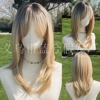 Perucă Smilco Sm242 pentru doamne; perucă din fibre chimice rezistente la temperaturi înalte; poate fi vopsită și aranjată; mecanism de fabricație