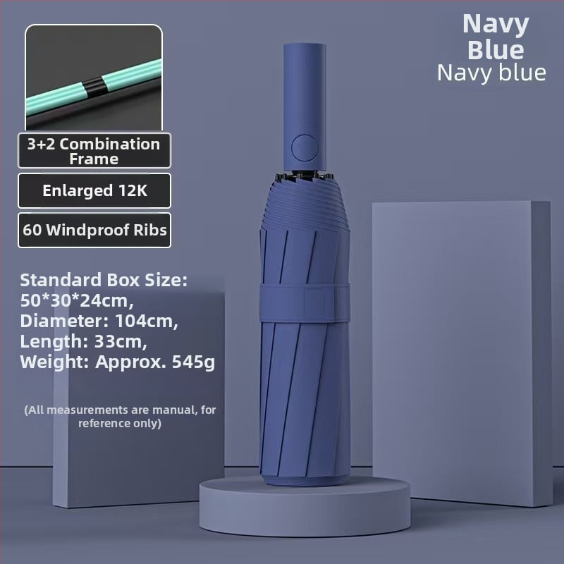 24‑ребра автоматичен сгъваем чадър за жени – рекламно чадър с лого, UV защита UPF 40+, 190T удароустойчива материя