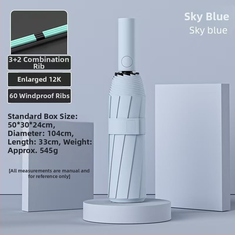 24‑ребра автоматичен сгъваем чадър за жени – рекламно чадър с лого, UV защита UPF 40+, 190T удароустойчива материя