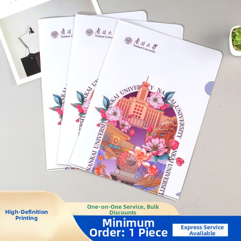 Mapă în formă de L cu desene animate – mapă din plastic, personalizabilă, imprimare logo disponibilă