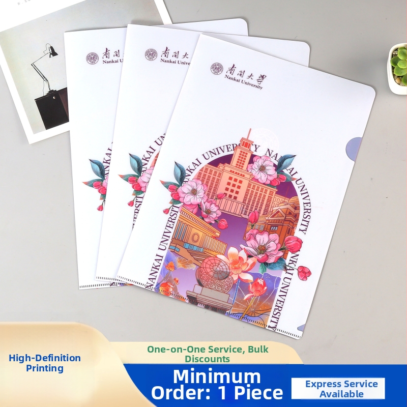 Mapă în formă de L cu desene animate – mapă din plastic, personalizabilă, imprimare logo disponibilă