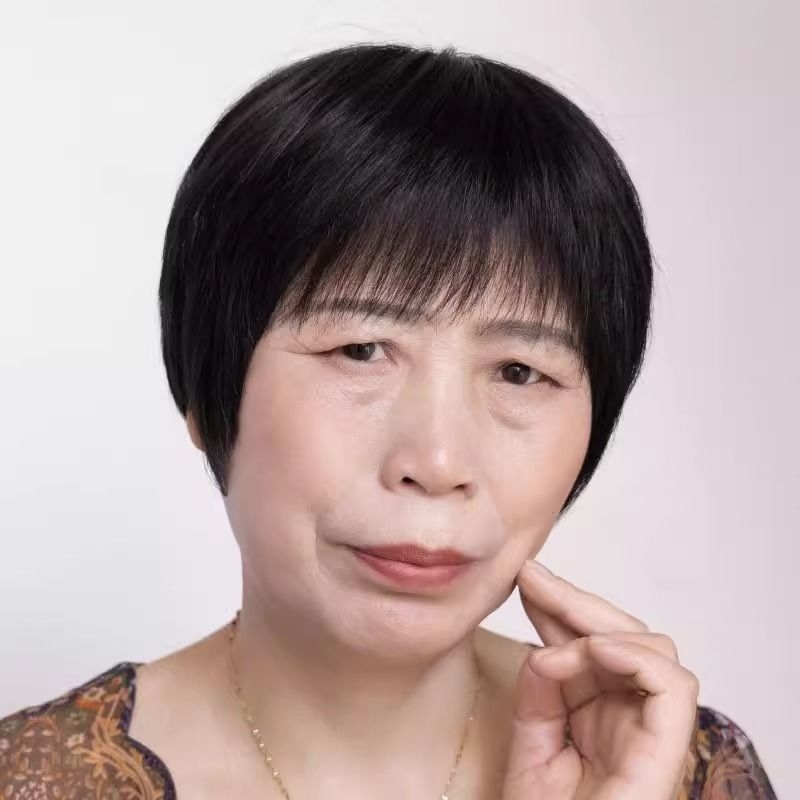 Perika, kratka ravna kosa, vlakna visokotemperaturne svile, potpuno pokrivanje glave, prozračan prirodan izgled