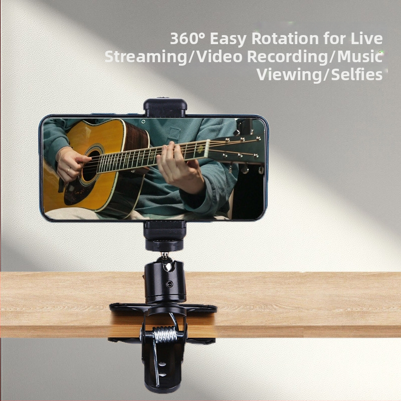 Držiak na telefón pre gitaru s otočným klipom – hliníková zliatina, model Guitar phone clip, pre hudobné nástroje