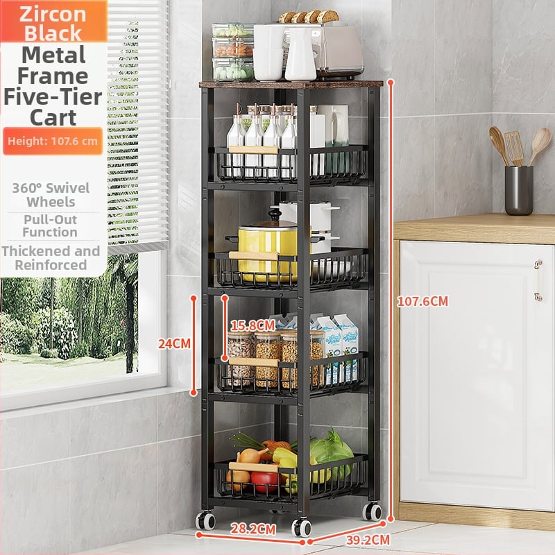 Kuhinjski stalak za prostor između ormarića, višeslojni, slobodno stojeći; materijal: željezna žica; funkcija: višestruka i uklonjiva; stil: moderni minimalistički; marka: Jiatemei