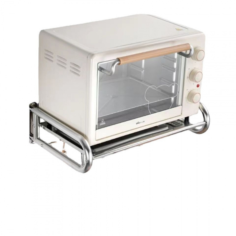 Nástenný stojan na mikrovlnnú rúru KM-20 z nehrdzavejúcej ocele, moderný minimalistický štýl, Gundelai