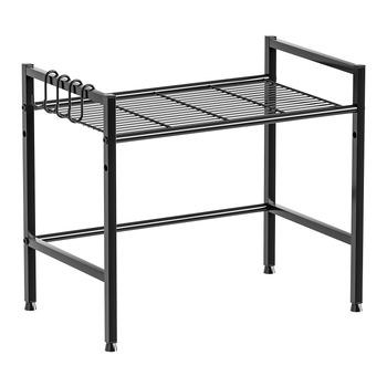 Kuchynský regál na mikrovlnnú rúru a rúru, stolný, nastaviteľná výška, viacvrstvový úložný priestor, moderný minimalistický štýl, Beautiful Style značka