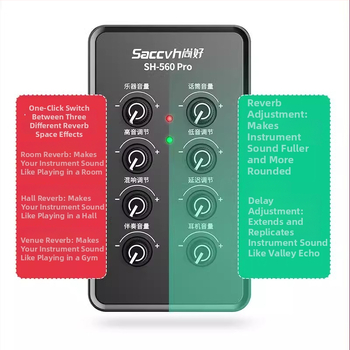 SH560Pro mobilná zvuková karta pre živé vysielanie, určená pre gitaru a spev — interné audio rozhranie, značka Not bad