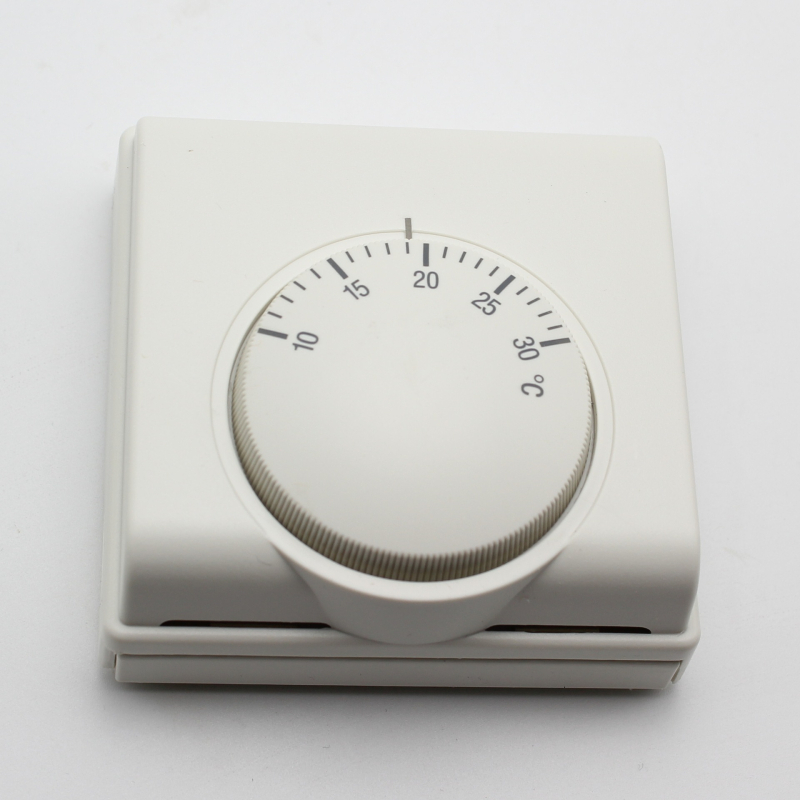 Mechanikus termosztát HVAC rendszerekhez, falra szerelhető, 220V, hőmérséklet-szabályozás központi klímához és padlófűtéshez