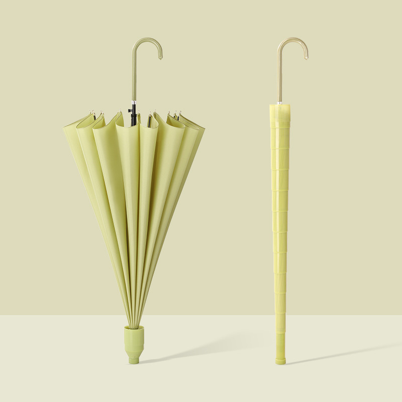 Чадър с дълга дръжка, 16 ребра, водоустойчив, автоматично отваряне, възможност за печат на лого