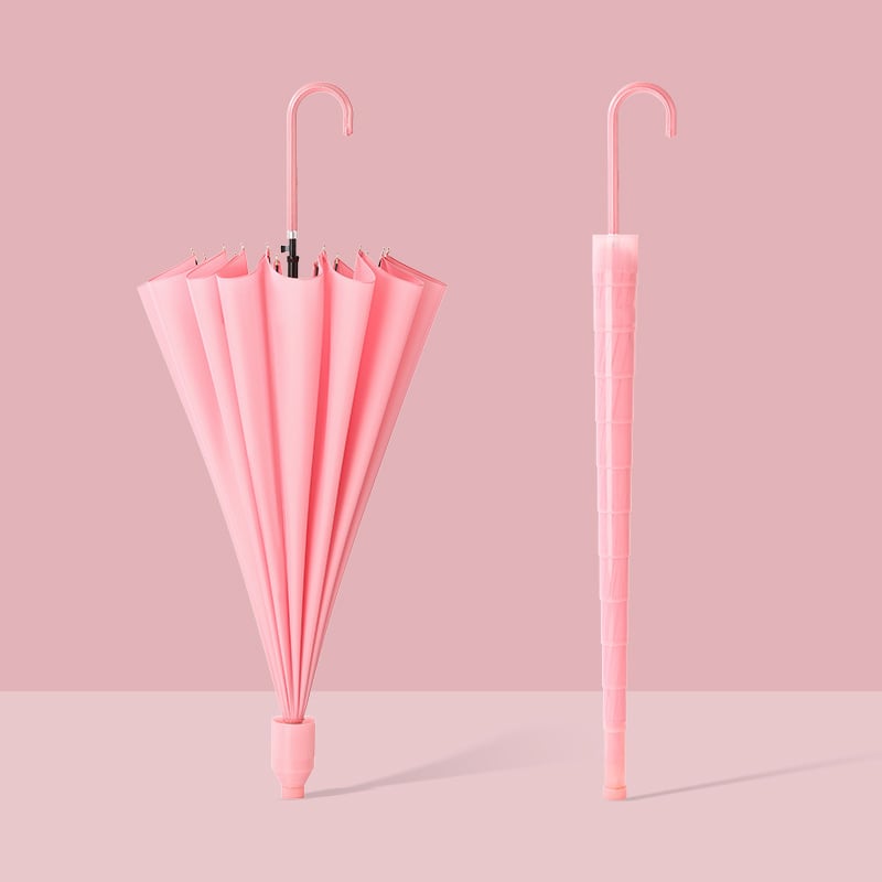 Чадър с дълга дръжка, 16 ребра, водоустойчив, автоматично отваряне, възможност за печат на лого