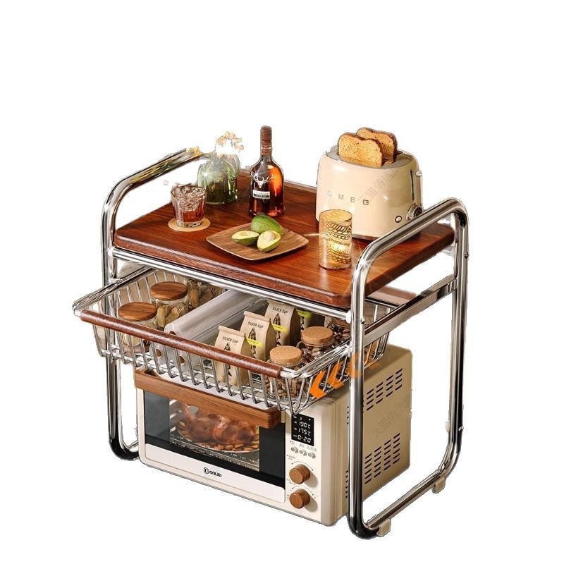 Raft de depozitare pentru cuptor cu microunde, multipurpose — construcție metalică; Brand Qiao Jie; Origine Zhejiang; Stil modern simplu