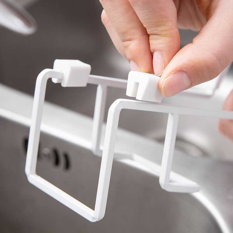 Raft dublu din sârmă de fier, pentru bureți și cârpe, montaj pe perete fără găuri, stil modern