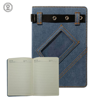 Caiet cu copertă din denim, legare cu copertă tare, hârtie Forest, 80 gsm, 50-100 pagini