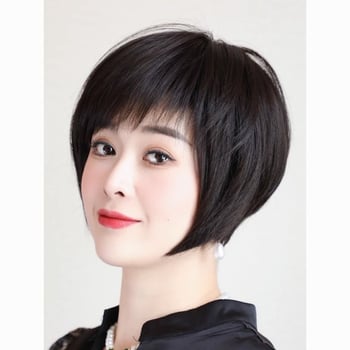 Perucă pentru femei, păr uman, model Mechanism Bobo, proces: mecanism, poate fi vopsită sau permată, breton: drept sau în unghi