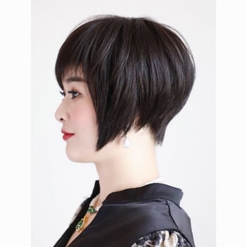 Perucă pentru femei, păr uman, model Mechanism Bobo, proces: mecanism, poate fi vopsită sau permată, breton: drept sau în unghi