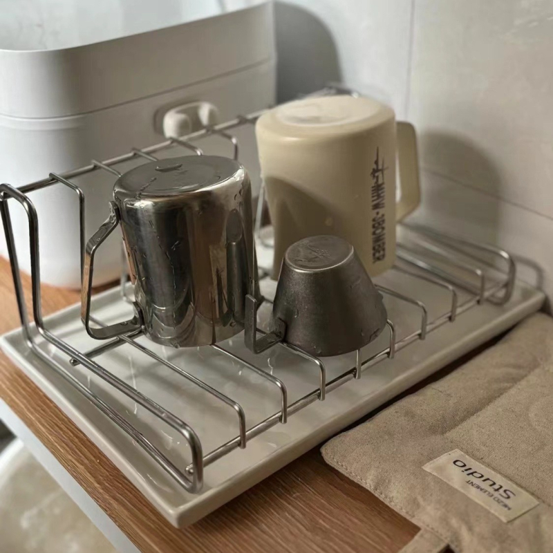 Szárítóállvány edényekhez – 304 rozsdamentes acél, modern minimalist konyhai tároló