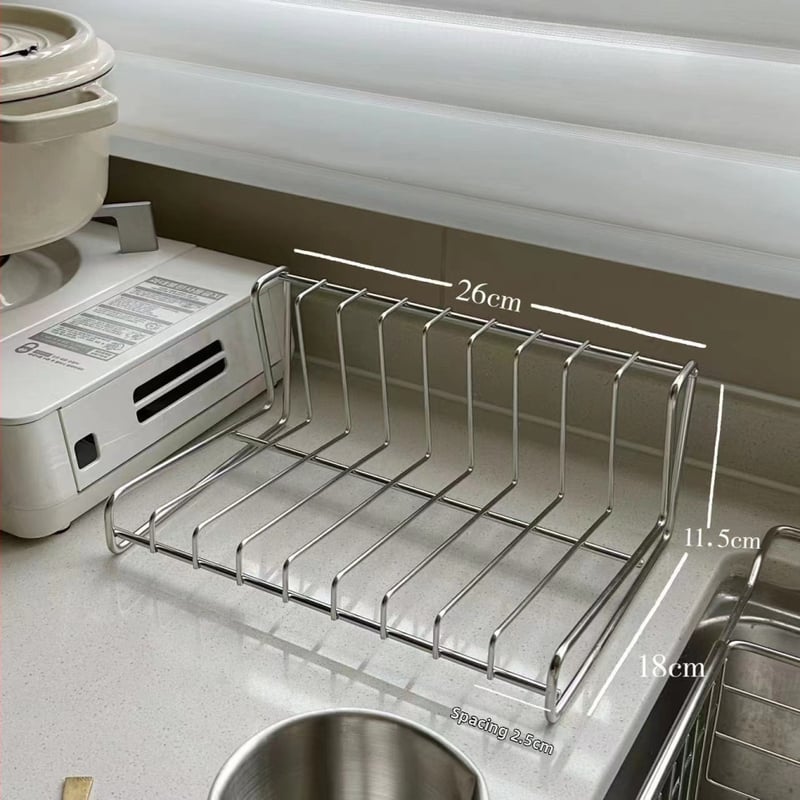 Szárítóállvány edényekhez – 304 rozsdamentes acél, modern minimalist konyhai tároló