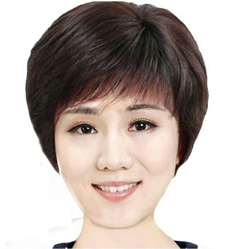 Perucă, stil coreean SP-33, păr lung cu despărțire medie, fibre rezistente la temperatură, poate fi vopsită și tratată cu permanent, subțiază vizual fața și acoperă firele albe