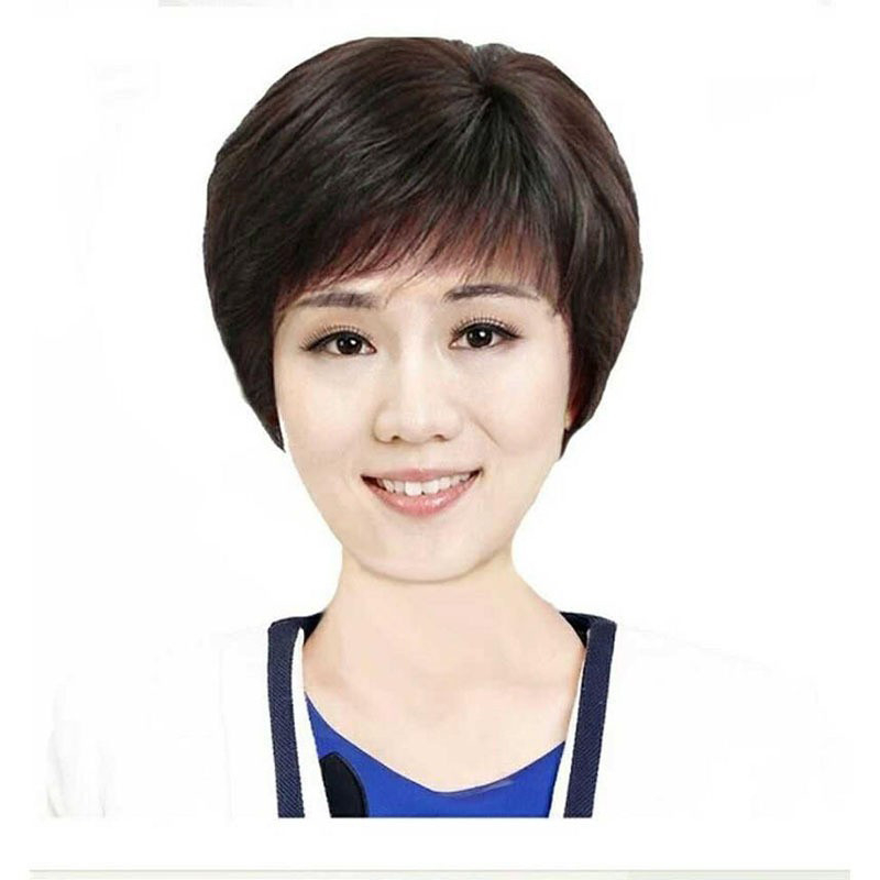 Perucă, stil coreean SP-33, păr lung cu despărțire medie, fibre rezistente la temperatură, poate fi vopsită și tratată cu permanent, subțiază vizual fața și acoperă firele albe