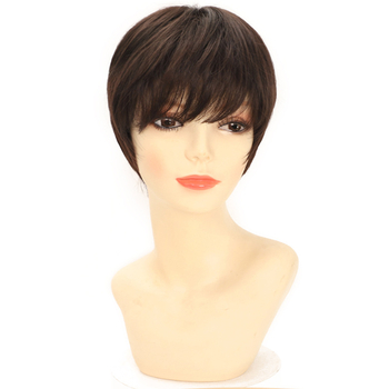 Perucă Louise pentru femei, păr scurt drept, fibră rezistentă la temperatură, mată, acoperire completă a capului