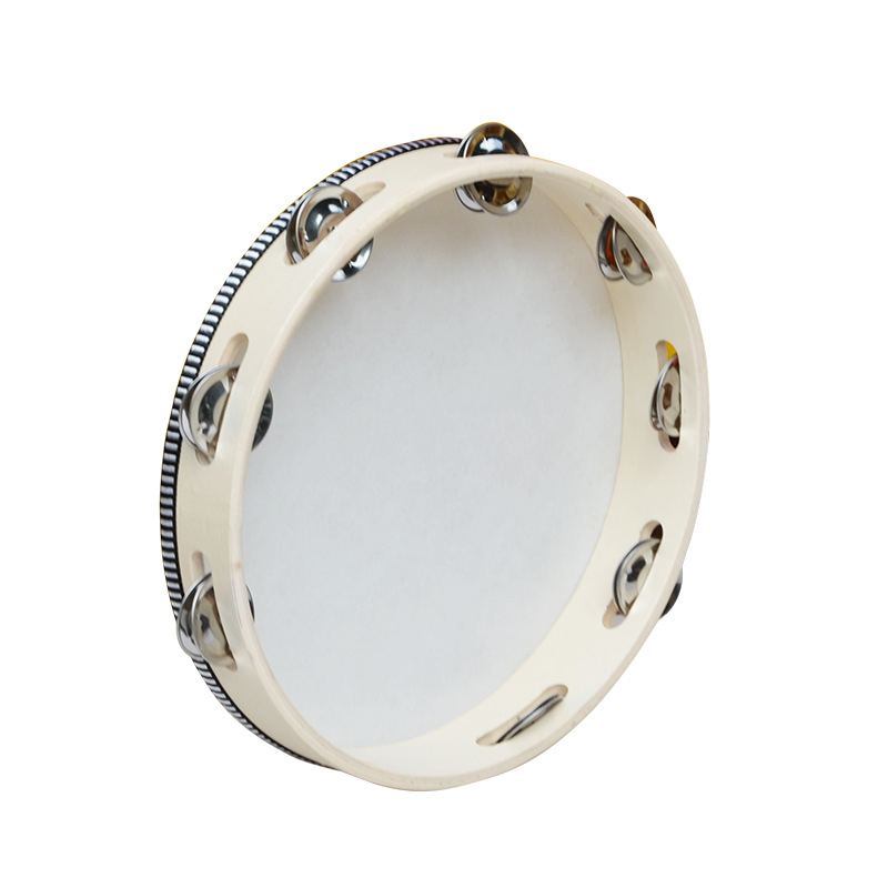 Orffov tamburin za djecu — drveno tijelo, 3C kategorija drvenih igračaka do 14 godina, prikladno za uzrast 4–6 godina, pakiranje: kutija s ilustracijama, kartonska kutija, jednostavna kutija, mrežasta torba