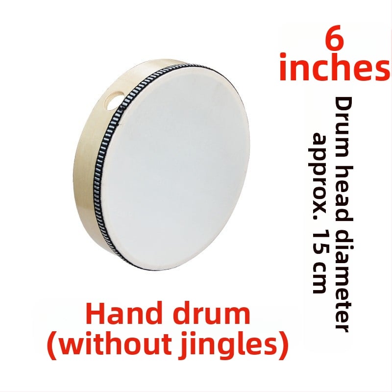 Orffov tamburin za djecu — drveno tijelo, 3C kategorija drvenih igračaka do 14 godina, prikladno za uzrast 4–6 godina, pakiranje: kutija s ilustracijama, kartonska kutija, jednostavna kutija, mrežasta torba