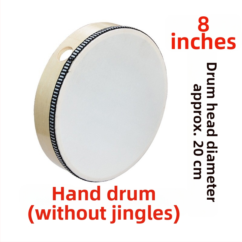 Orffov tamburin za djecu — drveno tijelo, 3C kategorija drvenih igračaka do 14 godina, prikladno za uzrast 4–6 godina, pakiranje: kutija s ilustracijama, kartonska kutija, jednostavna kutija, mrežasta torba