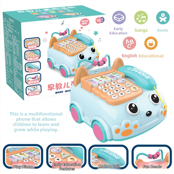 Elektrická detská hračka telefón s diaľkovým ovládaním, nahrávanie, hudba a vokalizácia, akusto-optická projekcia