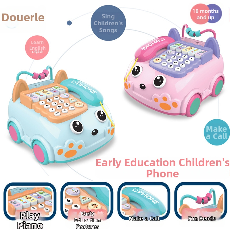 Elektrická detská hračka telefón s diaľkovým ovládaním, nahrávanie, hudba a vokalizácia, akusto-optická projekcia