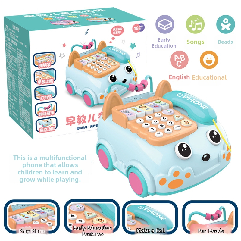 Elektrická detská hračka telefón s diaľkovým ovládaním, nahrávanie, hudba a vokalizácia, akusto-optická projekcia