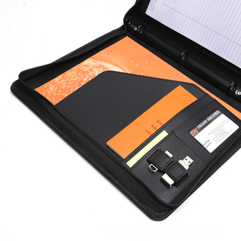 Δερμάτινος επαγγελματικός φάκελος με φερμουάρ για γραφείο, Li Baiao H12DFPB, με εκτύπωση λογοτύπου και δυνατότητα προσαρμογής