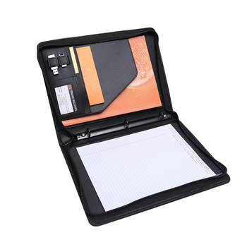 Δερμάτινος επαγγελματικός φάκελος με φερμουάρ για γραφείο, Li Baiao H12DFPB, με εκτύπωση λογοτύπου και δυνατότητα προσαρμογής