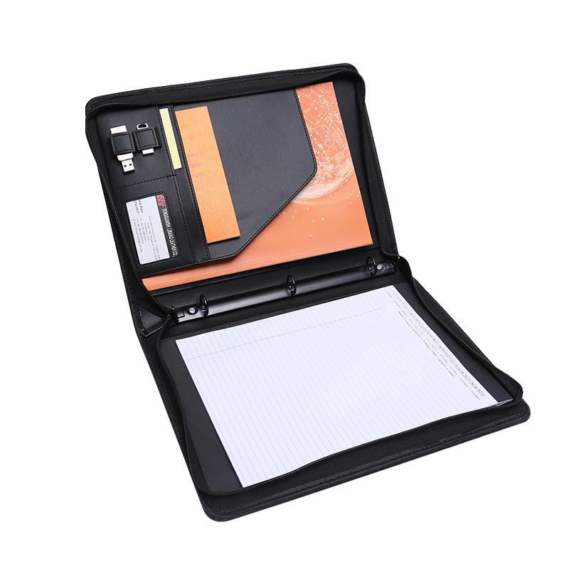 Δερμάτινος επαγγελματικός φάκελος με φερμουάρ για γραφείο, Li Baiao H12DFPB, με εκτύπωση λογοτύπου και δυνατότητα προσαρμογής