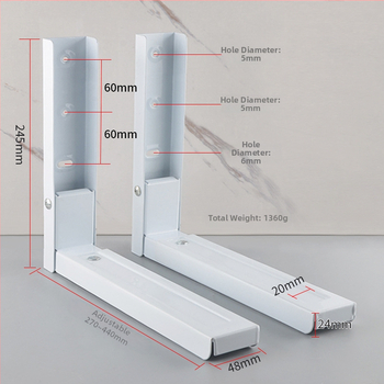 Nástený stojan na mikrovlnnú rúru so skladacím držiakom, dvojúrovňové úložisko, konštrukcia z kovového zliatiny, teleskopická