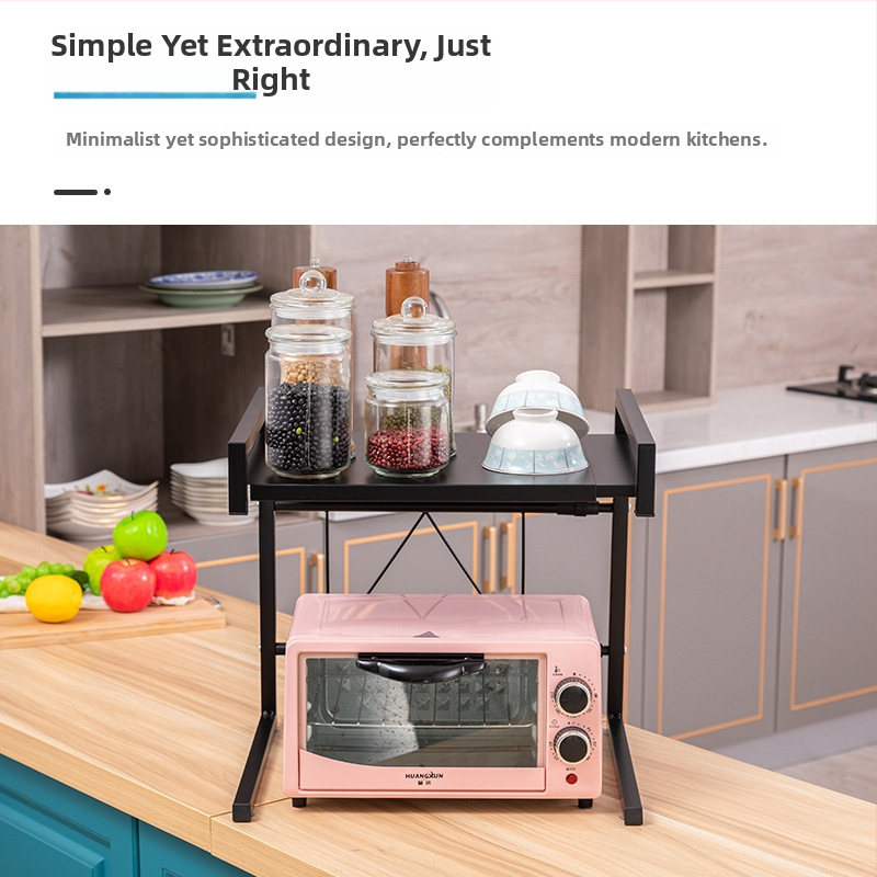 Kinyúló mikrohullámú sütő állvány asztali használatra, tároló rekesszel, acélkeret, karbonacél anyag, Qiao Yi, modell QYWBL-6531-BK/WH, stílus Modern egyszerűség