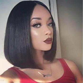 Перука с къса права коса, средни чёлки - модел 740, материал: високотемпературна нишка, може да се боядисва, марка Xiangyi