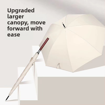 Автоматичен чадър с дълга дървена дръжка за мъже, ветроустойчив, 16 ребра, стоманена ос