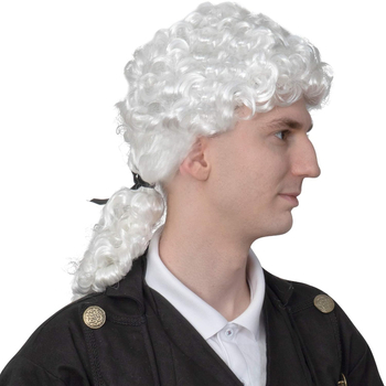 Cosplay paróka koloniális stílusú farokkal, barokk dizájn - JY Modell 44, mechanizmus, göndör haj