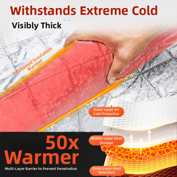 Калъф за предното стъкло на автомобила – алуминиево фолио, дебел дизайн, едноцветен, универсален модел