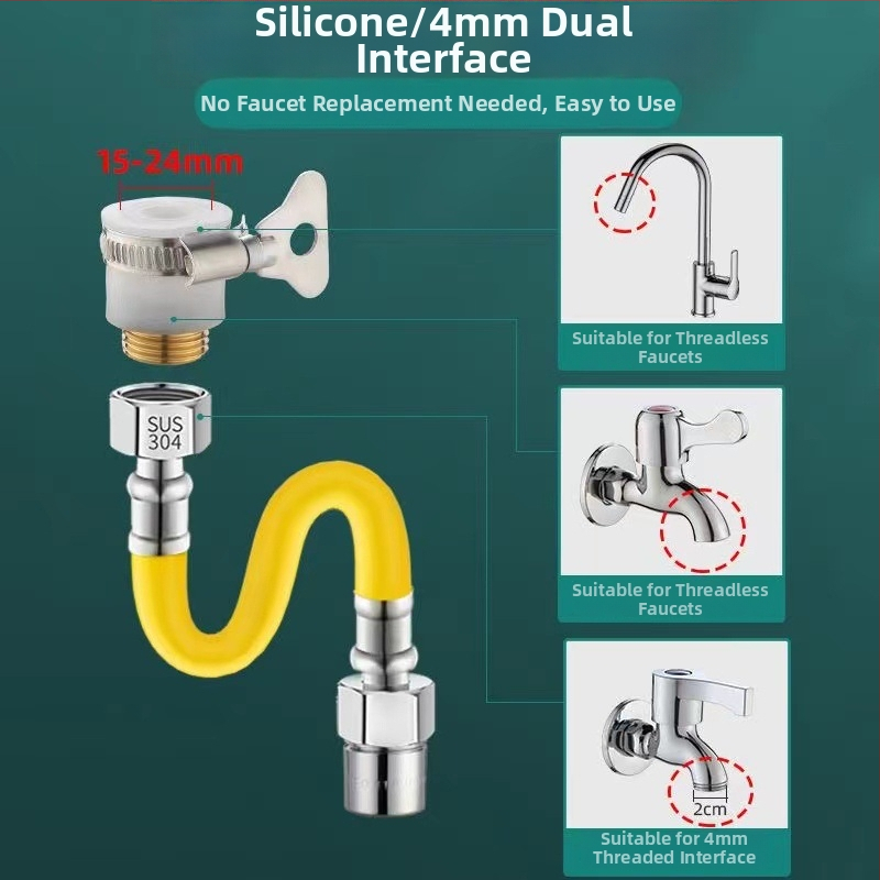 Univerzalni produžni nastavak za slavinu od nehrđajućeg čelika sa zaštitom od prskanja – moderan minimalistički stil