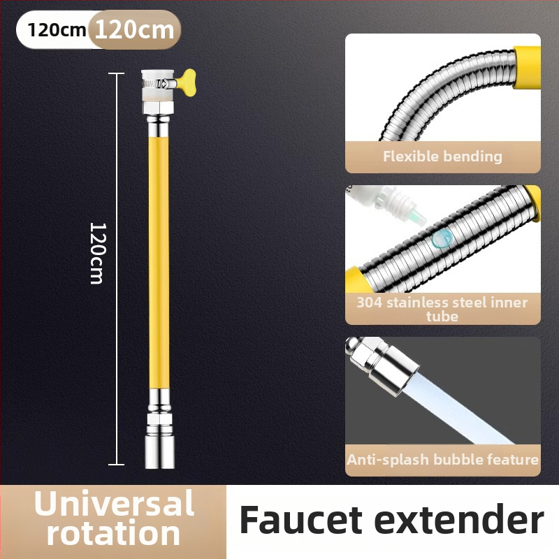 Univerzalni produžni nastavak za slavinu od nehrđajućeg čelika sa zaštitom od prskanja – moderan minimalistički stil