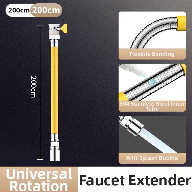 Univerzalni produžni nastavak za slavinu od nehrđajućeg čelika sa zaštitom od prskanja – moderan minimalistički stil