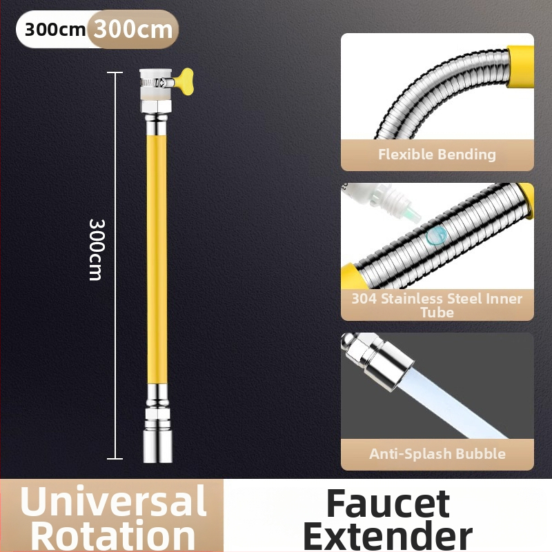 Univerzalni produžni nastavak za slavinu od nehrđajućeg čelika sa zaštitom od prskanja – moderan minimalistički stil