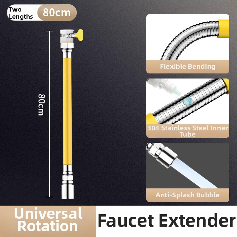 Univerzalni produžni nastavak za slavinu od nehrđajućeg čelika sa zaštitom od prskanja – moderan minimalistički stil
