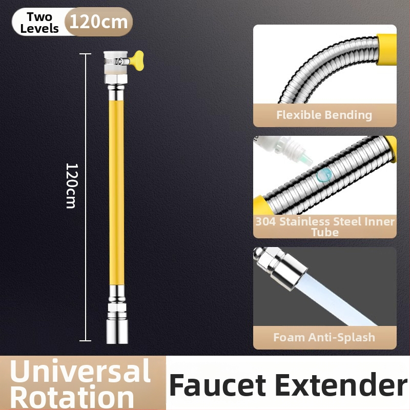 Univerzalni produžni nastavak za slavinu od nehrđajućeg čelika sa zaštitom od prskanja – moderan minimalistički stil