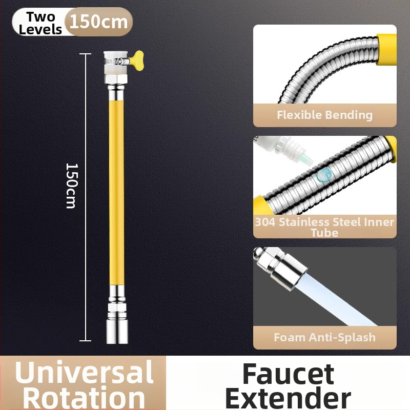 Univerzalni produžni nastavak za slavinu od nehrđajućeg čelika sa zaštitom od prskanja – moderan minimalistički stil