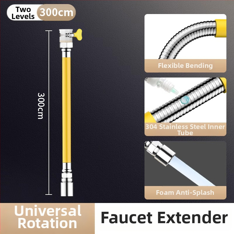 Univerzalni produžni nastavak za slavinu od nehrđajućeg čelika sa zaštitom od prskanja – moderan minimalistički stil